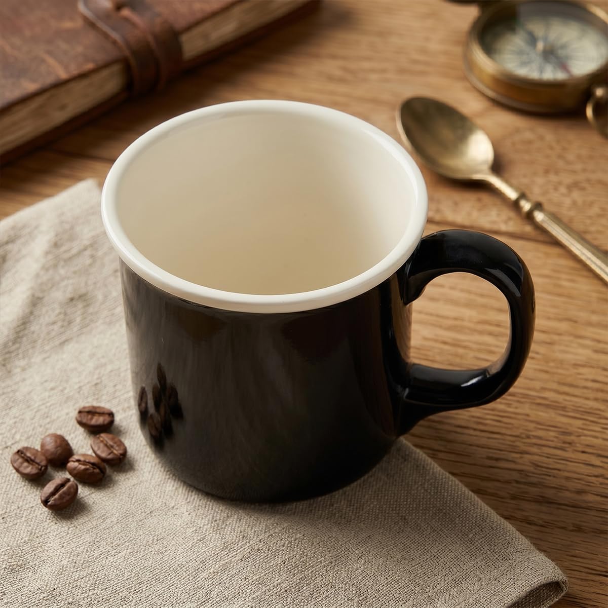 Aryıldız Patara Siyah Porselen Mug Bıg Kupa