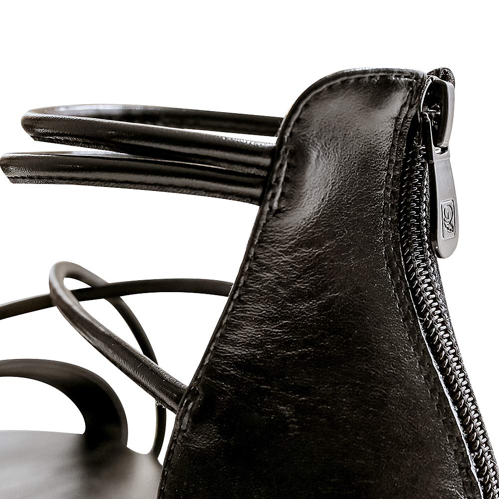 amropi Donna Incrociato Estate Open Toe Caviglia Cinghia Piatto Sandali
