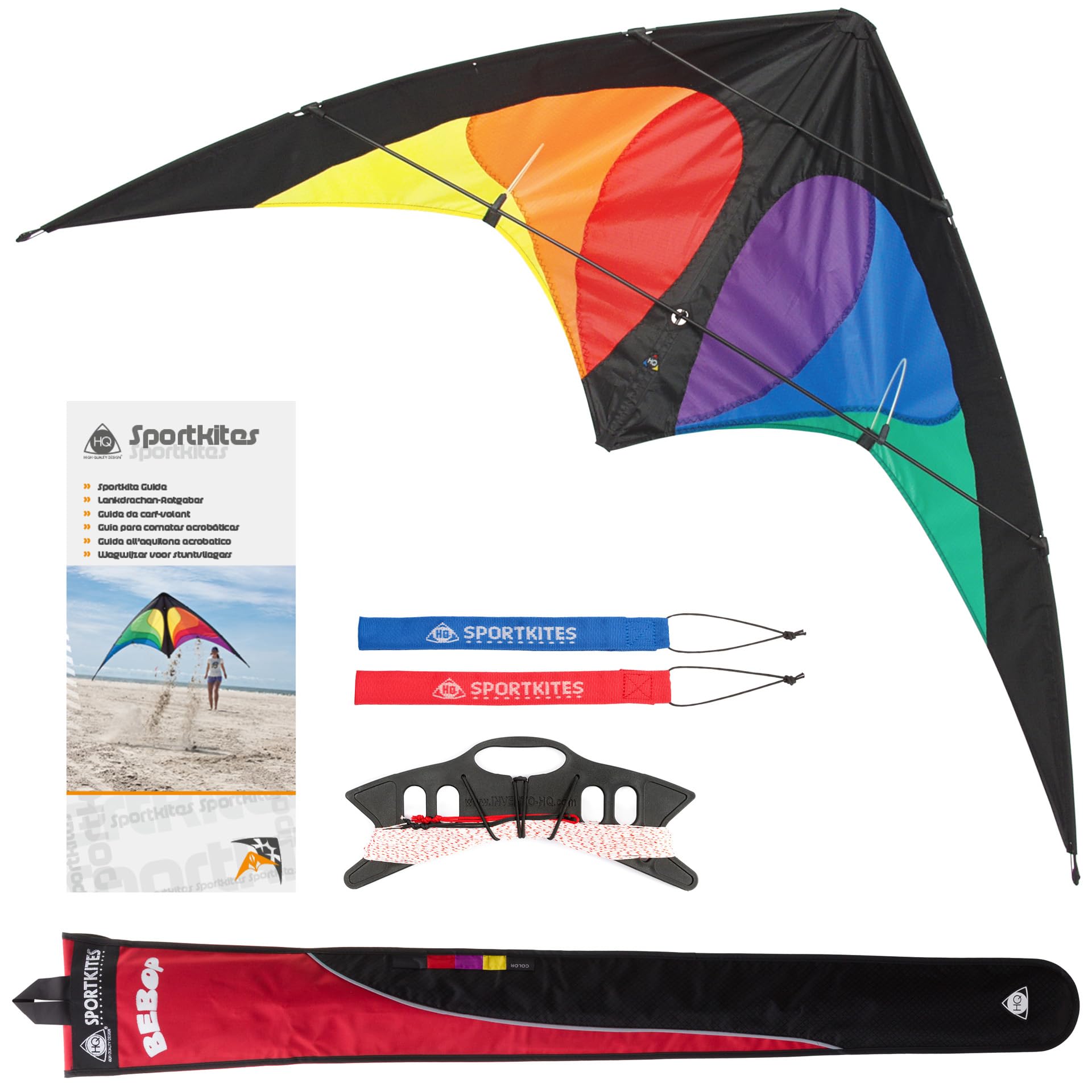 Kites Bebop Series Beach and Fun Sport - Beginner Stunt Kite - 57 Inch Dual - Line Sport Kite, Color: Prisma - Active Outdoor Fun for Ages 8 and Up - Perfect for Adults or Children