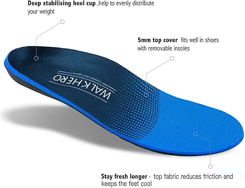 Miniatura 2 de Plantillas para fascitis plantar, soportes para el arco, plantillas ortopédicas, para estar de pie todo el día, para botas de trabajo, para hombre