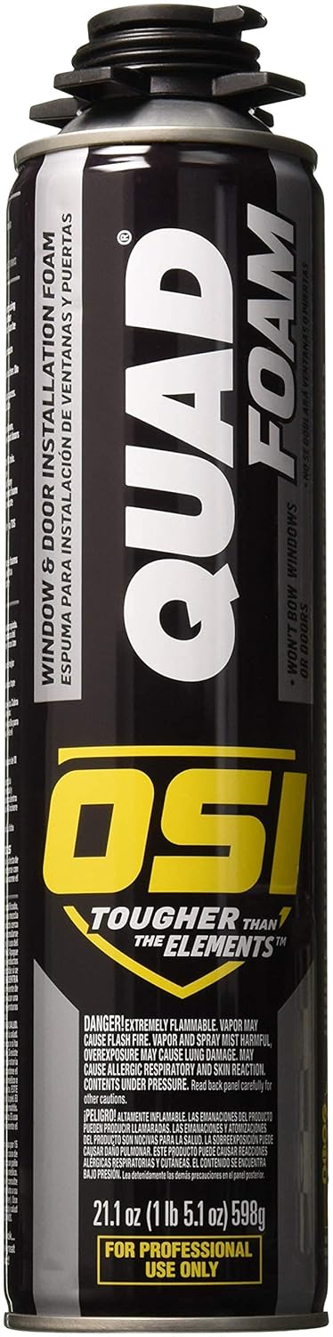 1866185 Osi Quad Window and Door Sealant, 21.1 Oz, Aerosol Can, Foam (3 Pack)