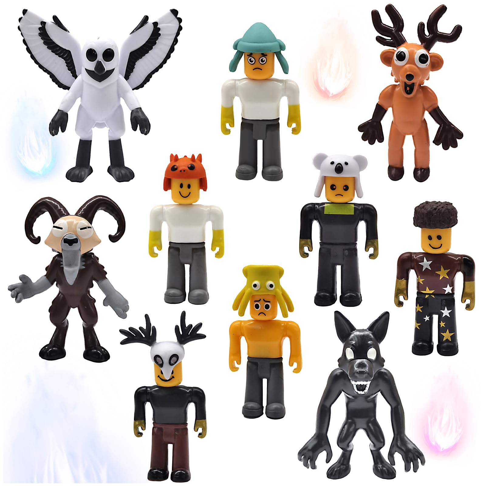 99 Nights In The Forest Figures, 10PCS 99 Nights in the Forest Toys Set, 3 Inch Game Characters Doll with Deer Owl Ram Design
