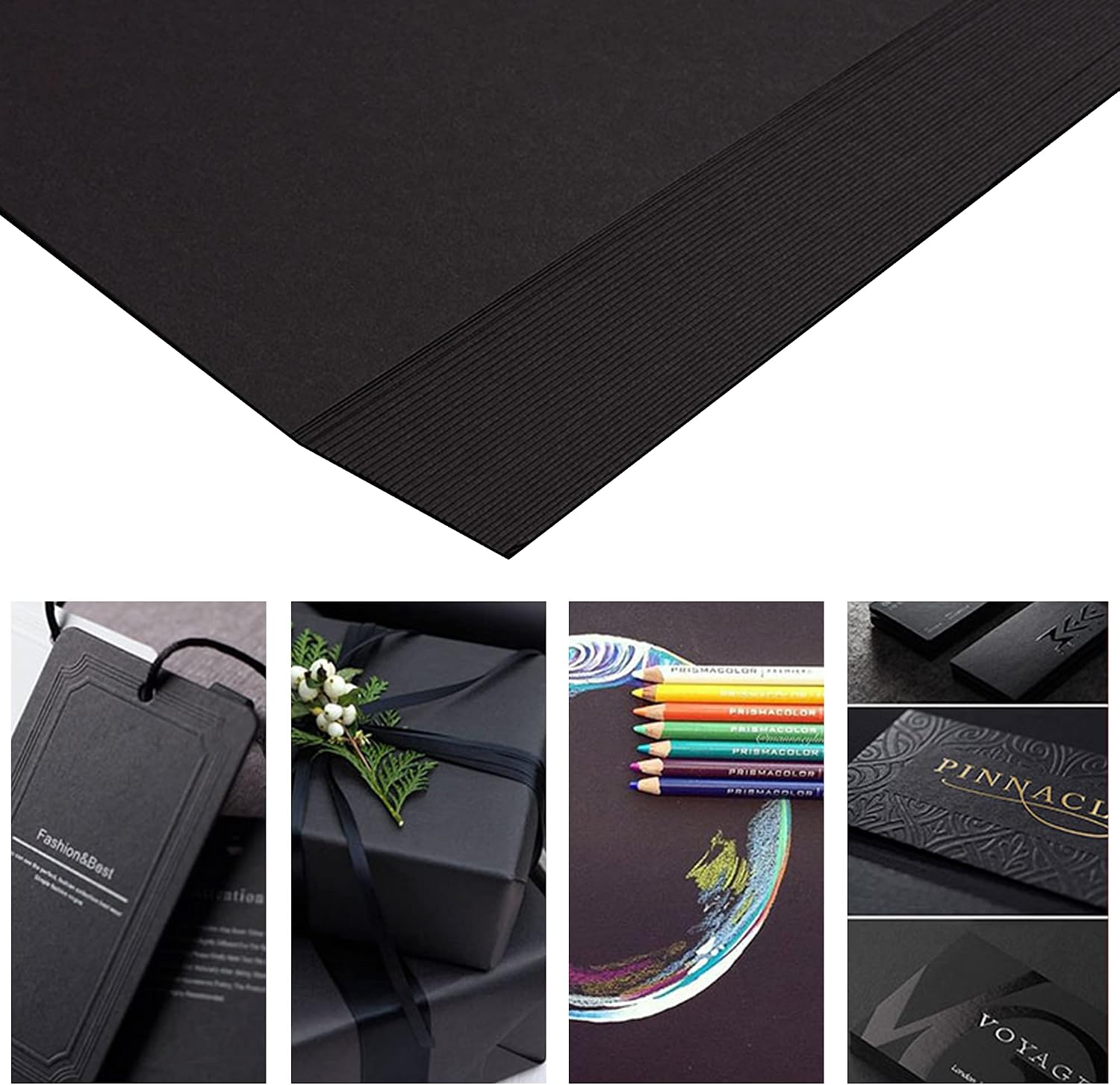 Black Cardstock - 12’’ x 12’’ 85lb Cover Card Stock Paper Perfect for Scrapbooking, Crafts, Business Cards 30 Sheets 230g UAP05BK