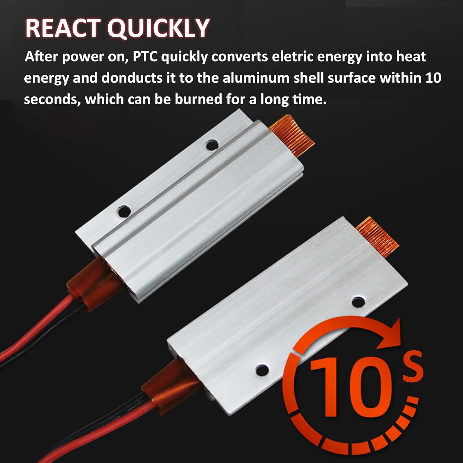 PTC Heating Element with connected wires
