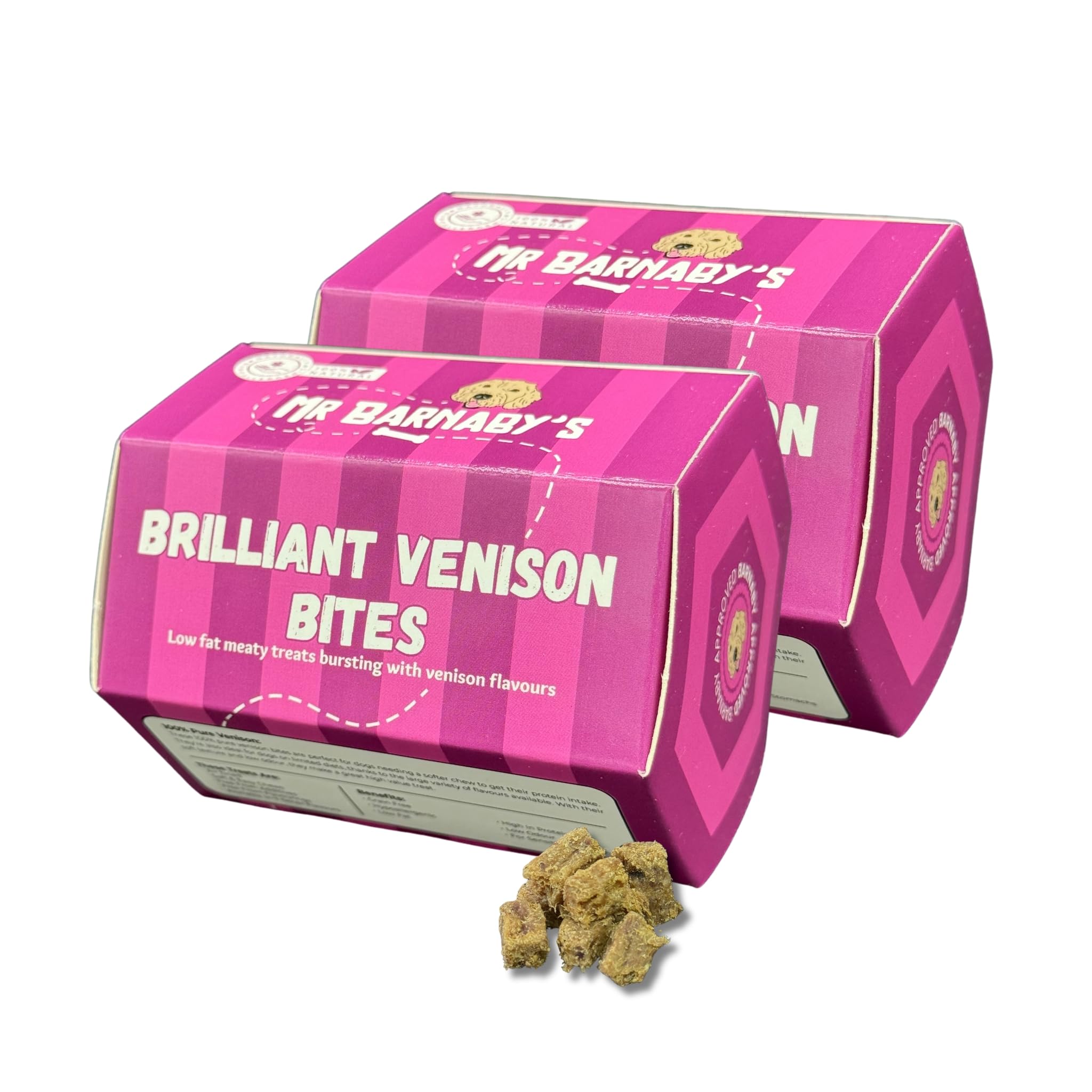 Mr Barnaby's Training Dog Treats - 100% Venison, 2 x 80g - Hypoallergenic, Grain Free & Natural Dog Chews - Puppy Training Treats for Dogs - Air-Dried & High Protein for Puppy, Adult & Senior Dogs