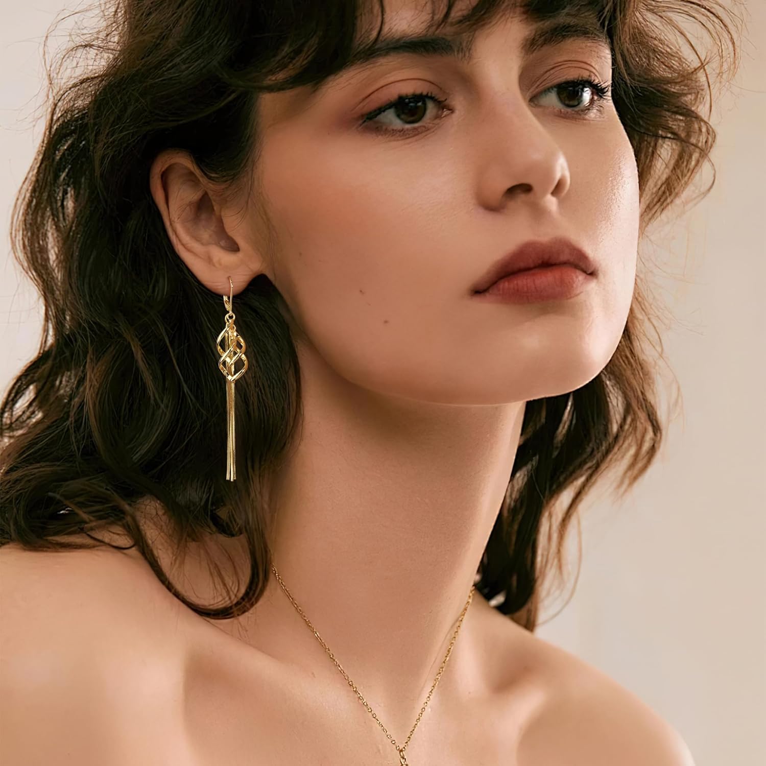 925 Sterling Silver Tassel Earrings for Women, French Style Hypoallergenic Leverback Earrings Dangle Trendy for Prom Party Winter - Image 2