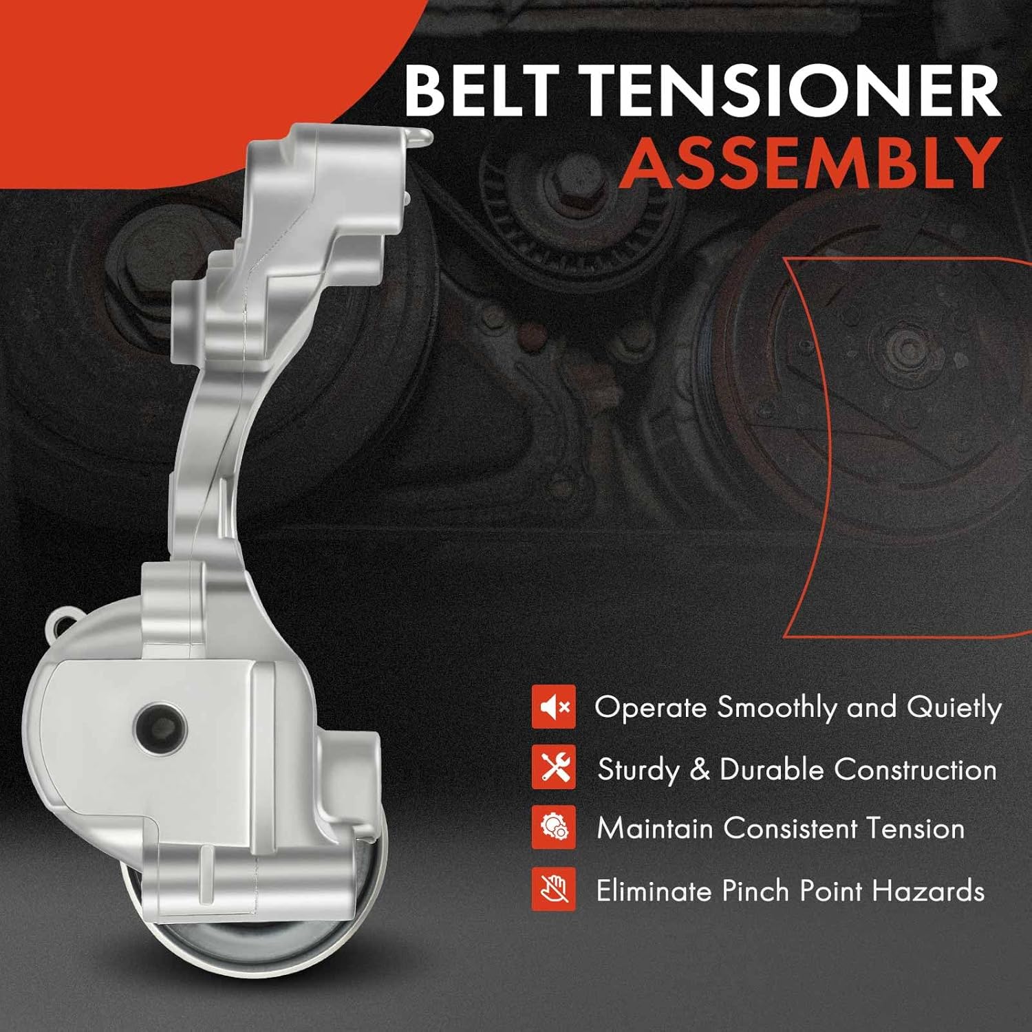 A-Premium Belt Tensioner Assembly with Pulley Compatible with Toyota Camry 2007-2017, Avalon 2005-2018, Sienna, Highlander, RAV4, Venza & Lexus ES350, IS250, RX350, GAS, Replace# 1662031040
