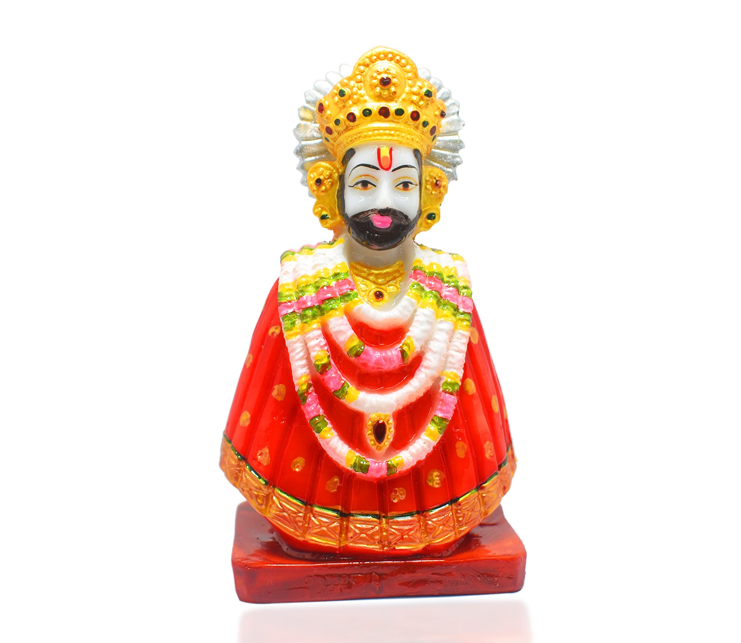 Statue Khatu Shyam en marbre peint à la main pour salon chic