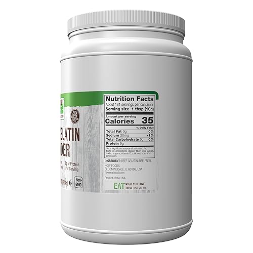 Miniatura 2 de NOW Alimentos gelatina de carne en polvo agente espesante natural fuente de proteína 4 libras