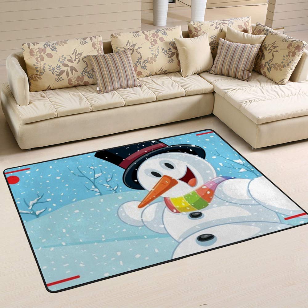 Tapis bonhomme de neige vlogger humoristique Ruchen grand tapis de salon