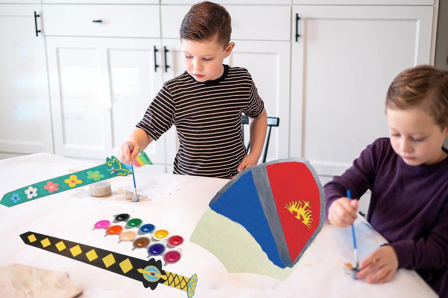 Generic Wooden Handmade Crafts Sword 10 - DIY Children's Imitation Diamond Set, Painting Paint Paste Diamond Sword, Blank Make Your Own, A-030