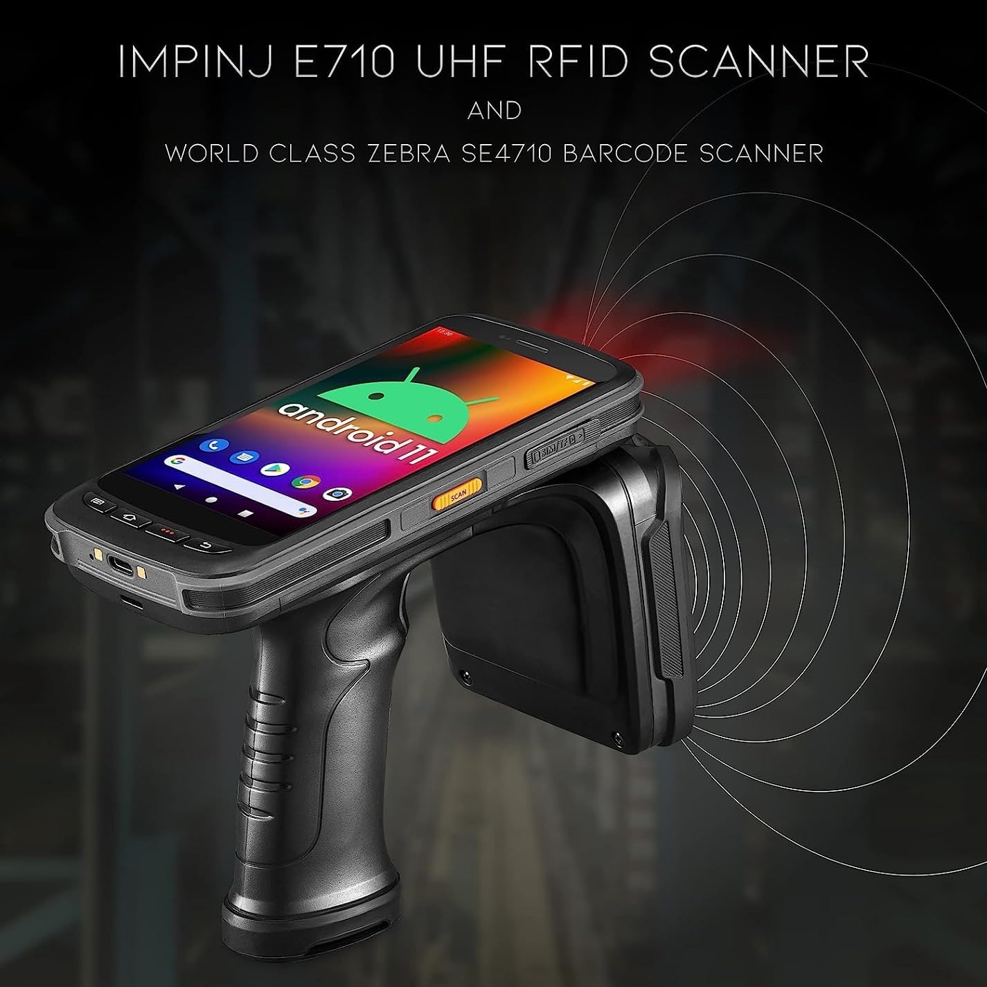 Chainway C72 demonstrating RFID scanning with waves