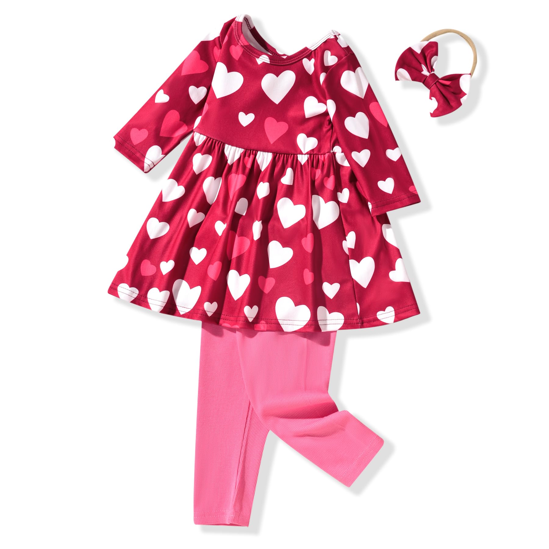 Aalizzwell Toddler Girls Floral Tunic Outfit for Fall Winter