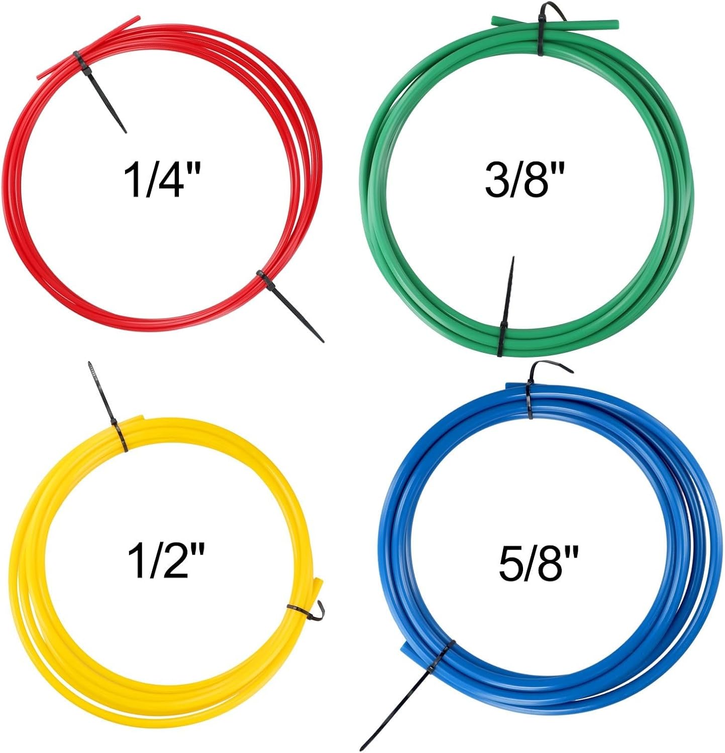 PE Plastic Air Conditioning Copper Pipe Bender Kit for 1/4", 3/8", 1/2", and 5/8" Tubing – 4-Piece Built-in Tube Bending Strip Set, HVAC Hand Tool