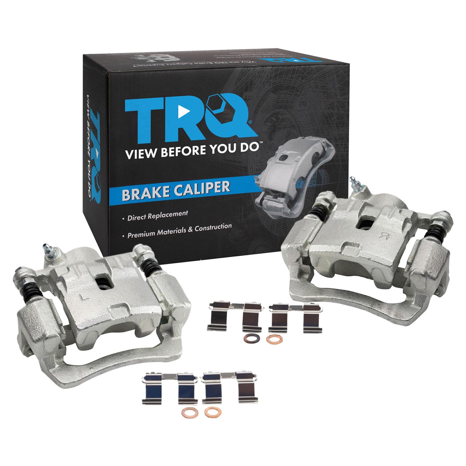 TRQ Rear Driver and Passenger Side Brake Caliper Set 2 Piece Caliper