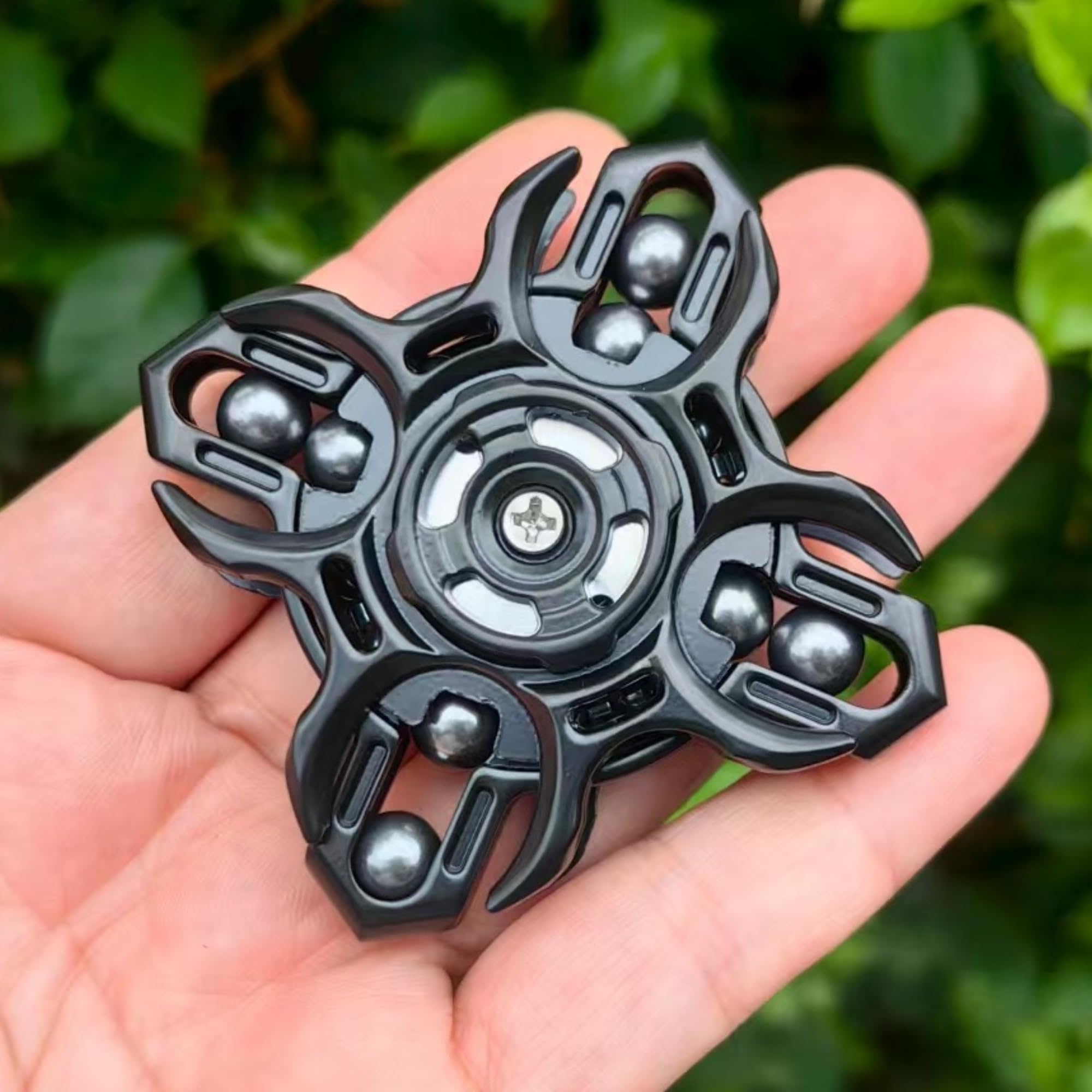 T-Conceal EDC Fidget Slider - Trottola di diapason, giocattolo antistress per adulti, favorisce la concentrazione e il rilassamento, lunga rotazione, giocattolo magnetico in metallo, nero