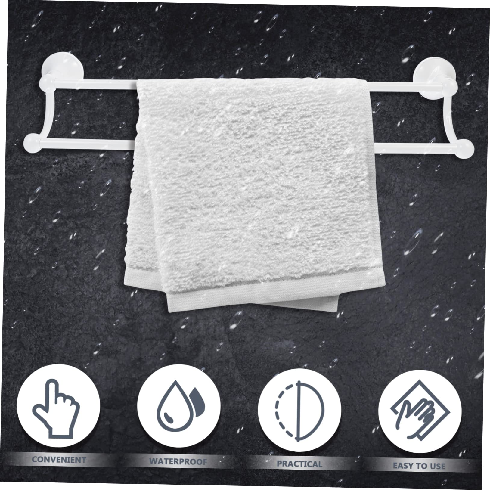 Toallero de Doble Barra, Estante de Almacenamiento de Pared para baño, Percha, Acabado en latón, Ideal para Toallas y paños de Cocina, diseño Que Ahorra Espacio.