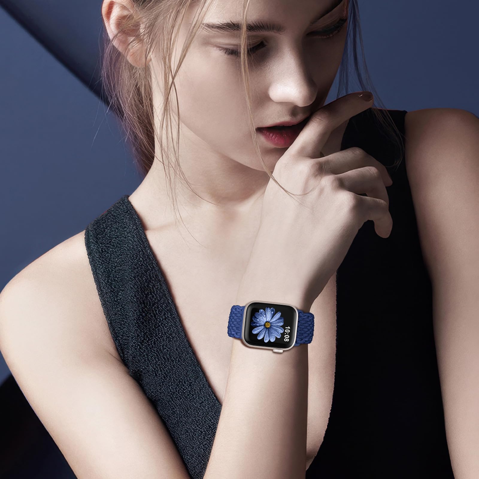 AMSKY Geflochtenes Elastisch Kompatibel mit Apple Watch Armband 40mm 44mm 42mm 46mm 41mm 45mm 38mm Damen Herren, Sport Textil Stoff mit Magnetschnalle für iWatch Series 11 10 9 8 7 6 5 4, SE 3 2 1