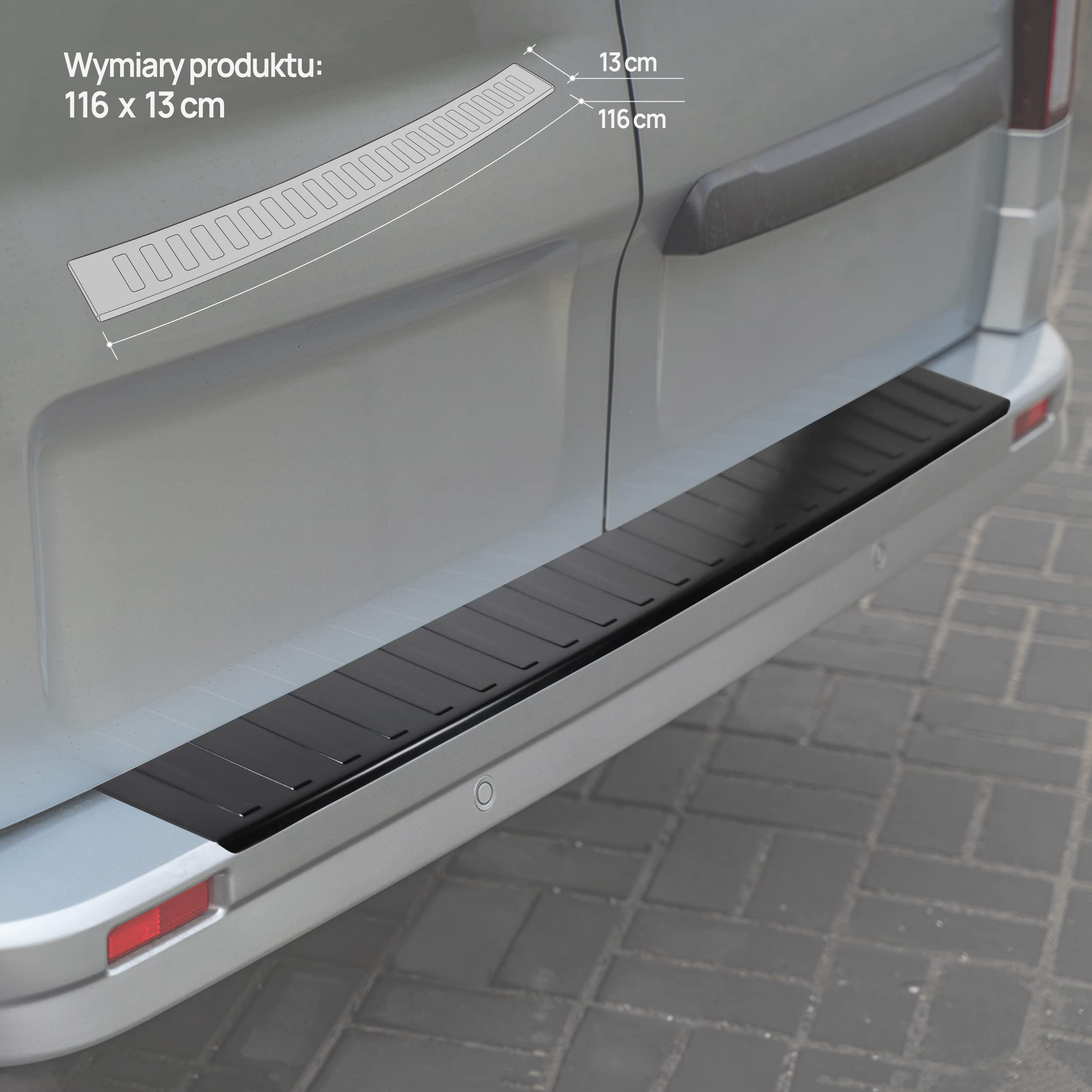 CHROMEMASTER| Listwa Ochronna Tylnego Zderzaka | Pasuje do Opel Vivaro B 2014- | Stal Nierdzewna Malowana Na Czarno, Mat | Listwa Chroni Lakier Tylnego Zderzaka przed Uszkodzeniem