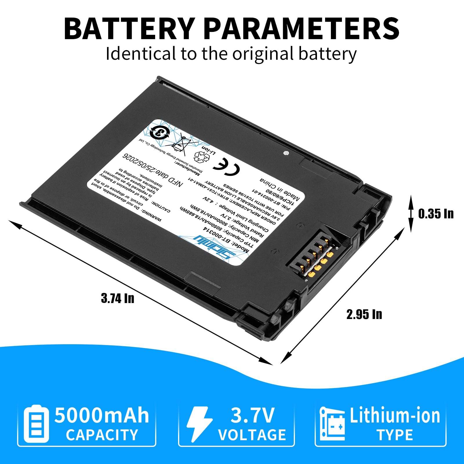 Amazon.com: Sicimly BT-000314 for Zebra TC57 TC52 Scanner Battery