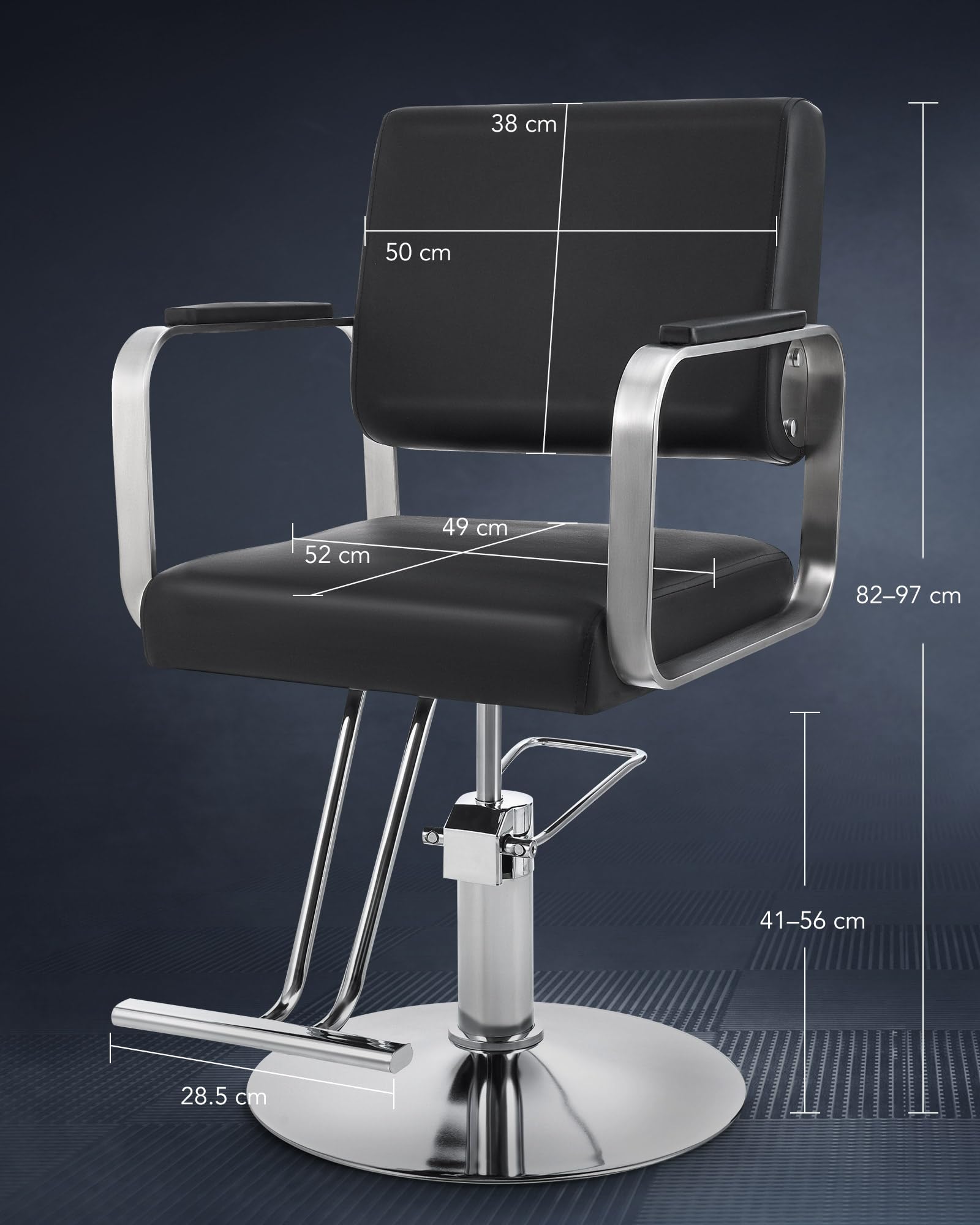 CO-Z Sillón Peluquería Profesional con Bomba Hidráulica Silla de Peluquería con Giro de 360° de Altura Ajustable Capacidad 250KG Sillón de Barbero para SPA Belleza (Estilo Moderno)