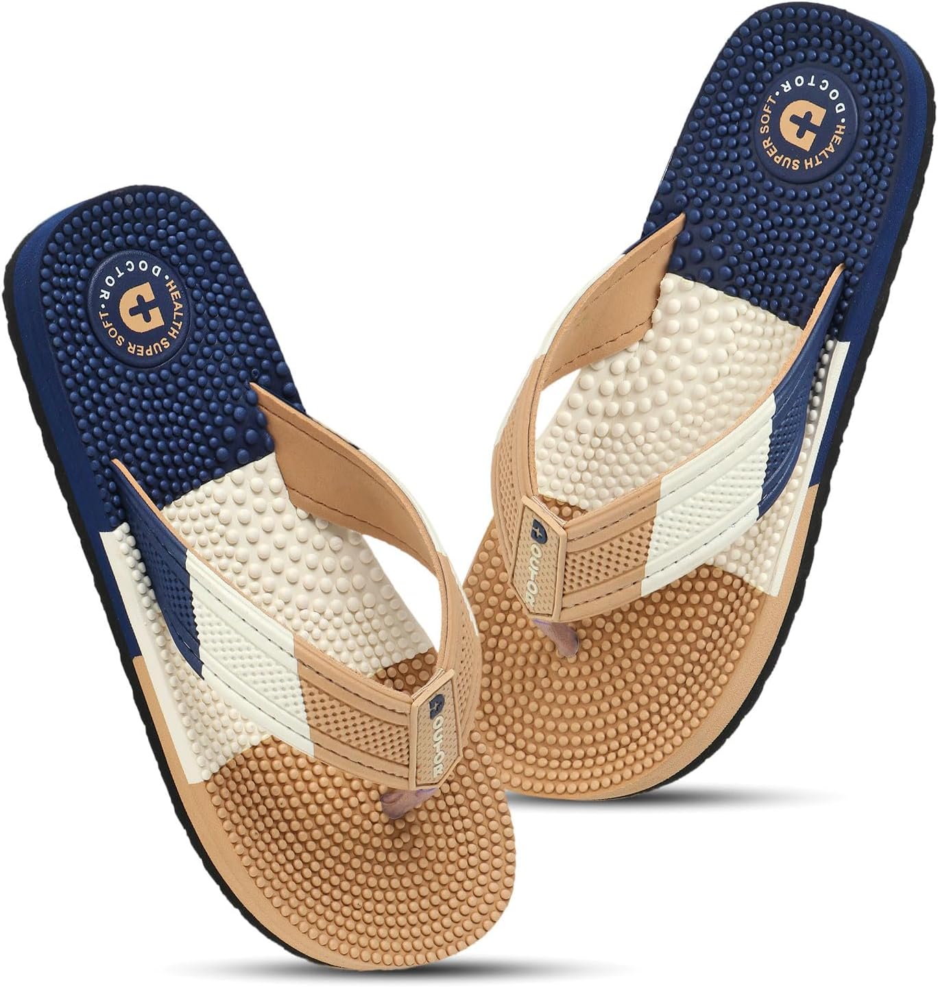 DOCTOR HEALTH SUPER SOFT Men's & Boys Anti-Skid Flip Flops with Acupressure Massage Footbed | Lightweight | Soft | Doctor-Recommended Slipper for Pain Relief | All Day Wear Acupressure Doctor Slipper