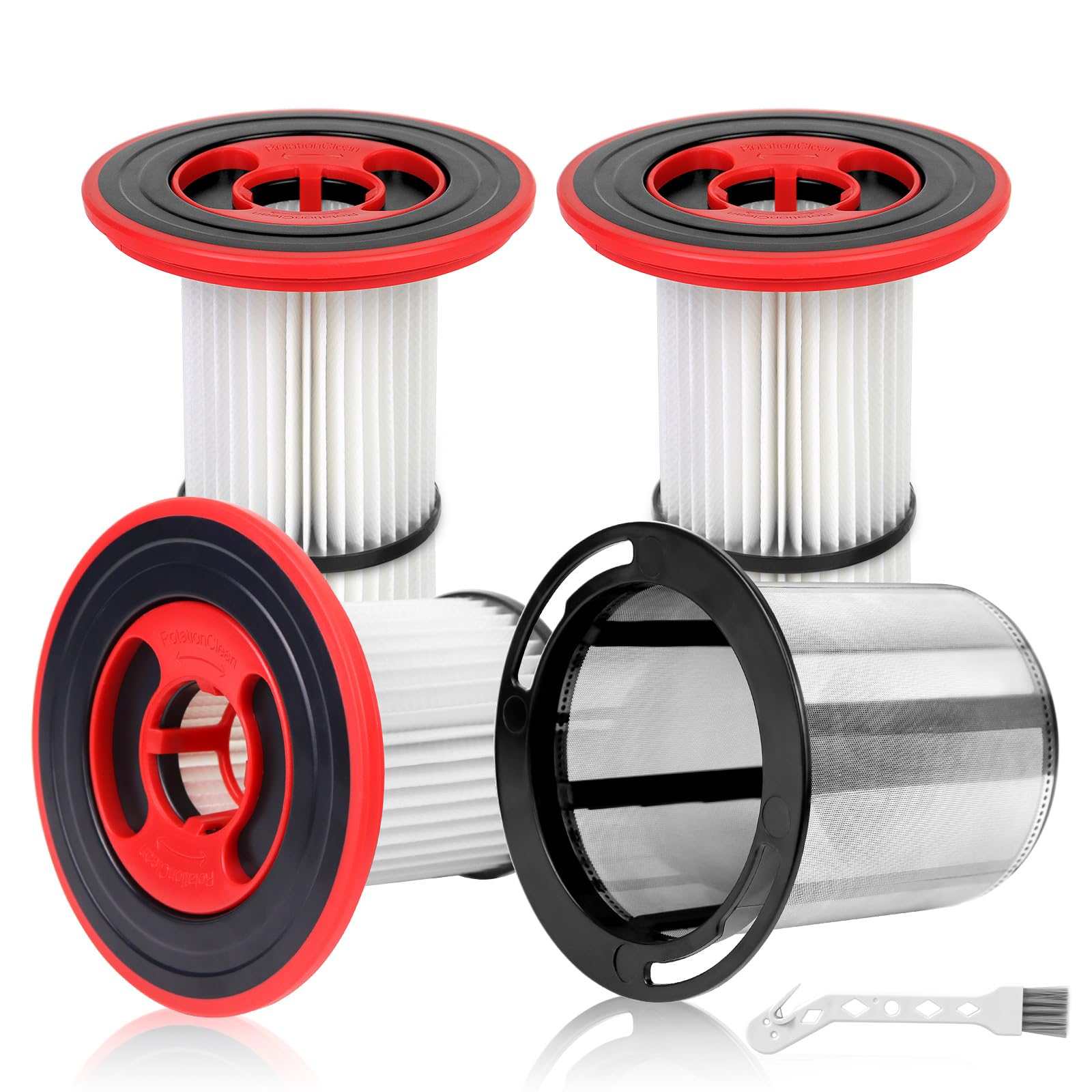 4 Stück 12040193 Ersatzfilter für Bosch Unlimited Serie 7 Akku-Staubsauger BKS711XXL, BBS711W, BBS712A, BCS711GB, BKS711MALL Filter mit Reinigungsbürste