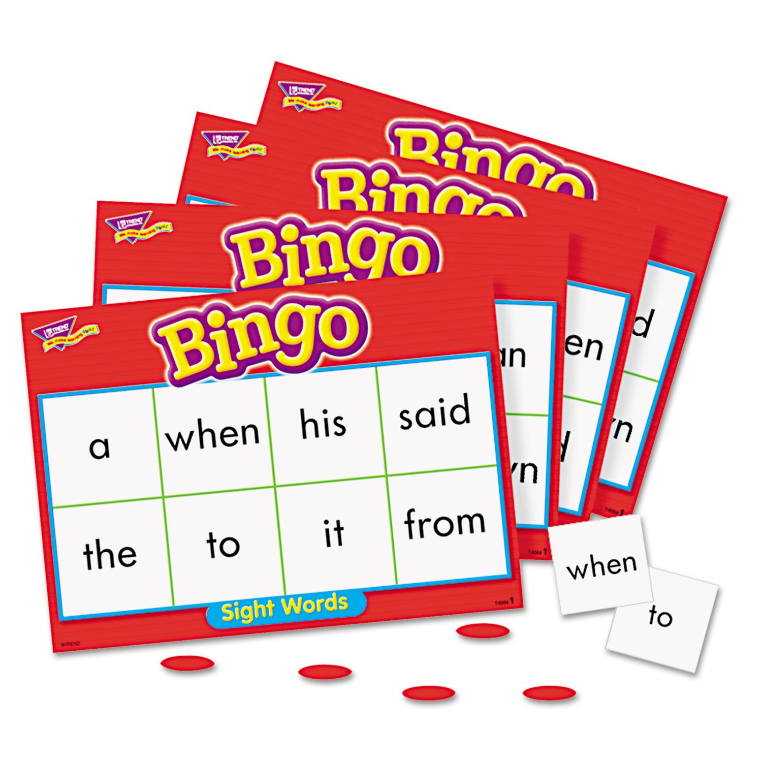 Sight Words Bingo Games, 46 Practice Words, 36 Cards, 200 Chips