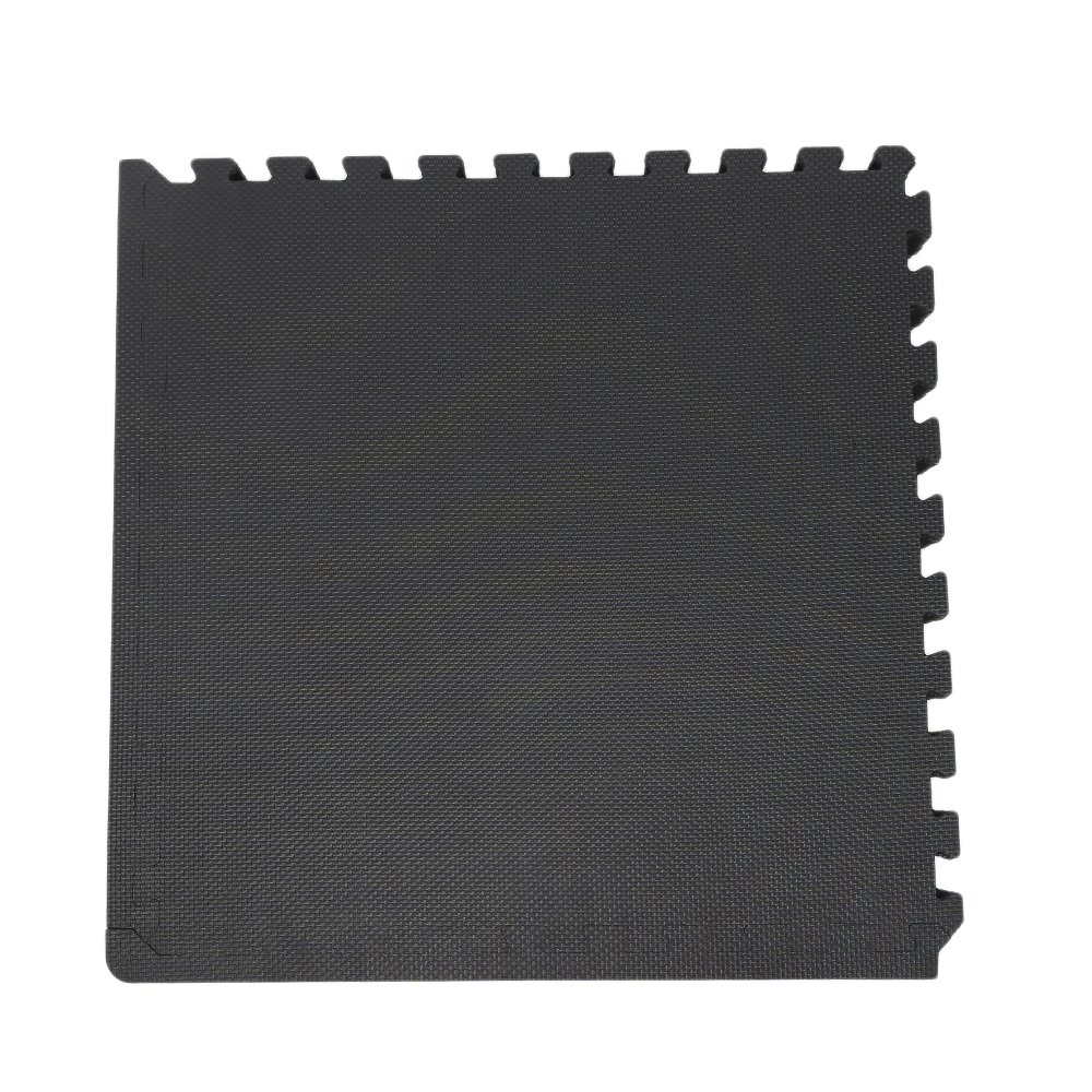 Tapis de Sport de Sol Salle de Fitness, Dalles en Mousse EVA sans BPA, Tapis de Protection de Sol 60 x 60 x 1 cm, Tapis de Protection Antidérapant pour Matériel Gym, Chambre (60cm-Noir A,12PCS)