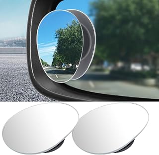 Blind Spot Mirrors, Ellipsoid 360°Convex Lens Frameless Adjustabe Rearview Blindspot Car Mirror, Automotive Exterior Accessories for Cars Suv Trucks