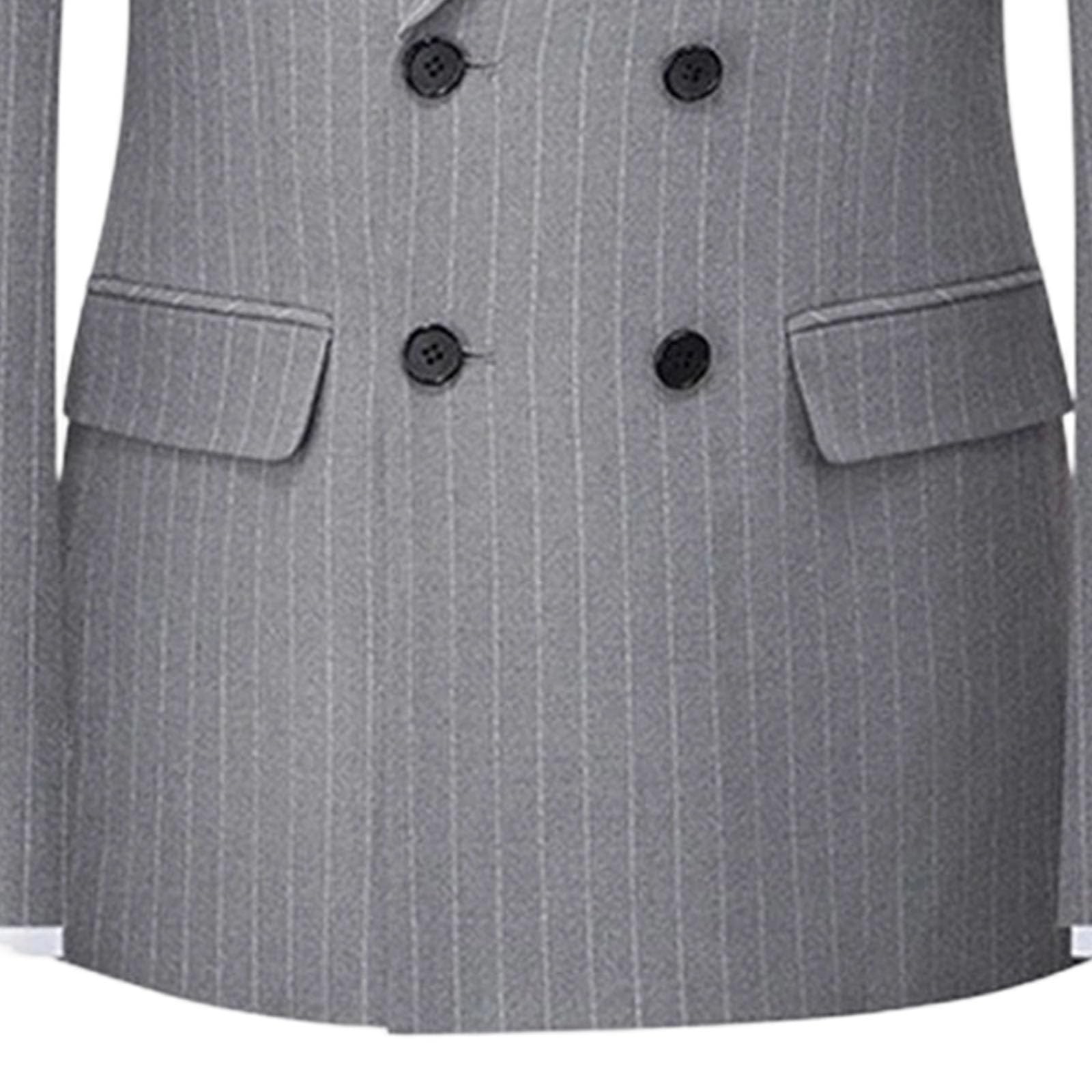 Completo da Uomo a Tre Pezzi Doppiopetto con Blazer, Gilet e Pantaloni, vestibilità Slim, Ideale per Matrimoni, Balli di fine Anno e Smoking.
