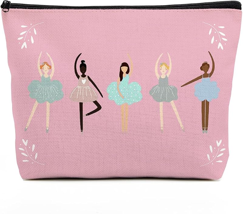 Necessaire de maquiagem fkovcdy Dance Bag em lona, estampa Dance 1, com zíper