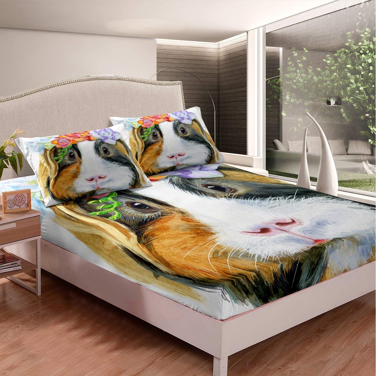 Set di biancheria da letto con porcellini d'India, 135x200 cm, per