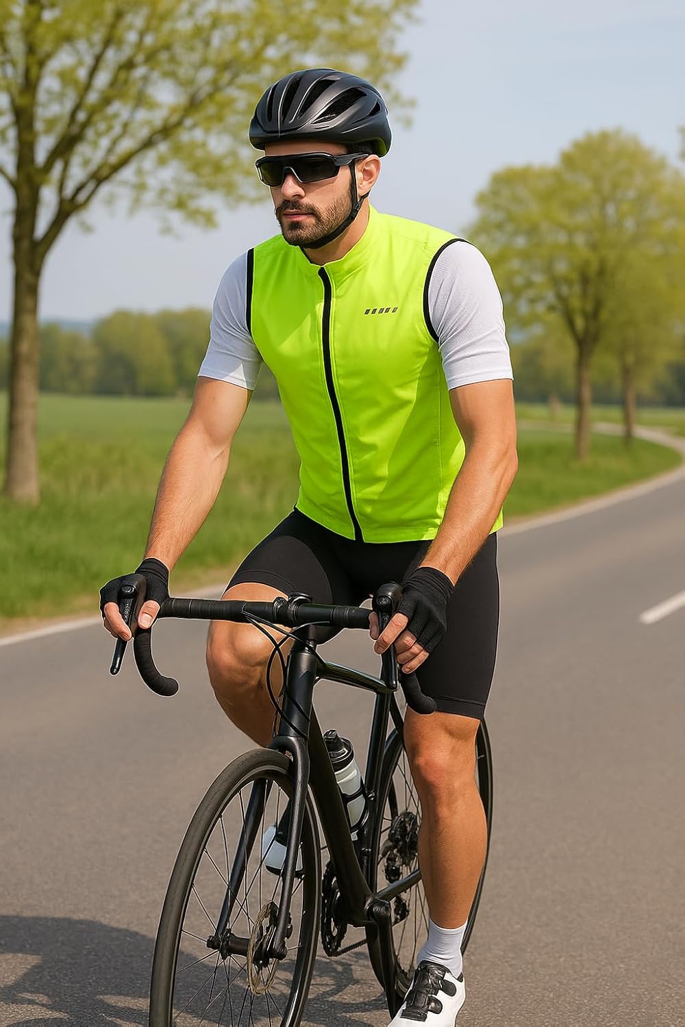 qualidyne Men's Windproof Cycling Vest – Lightweight Full-Zip Sleeveless Biking Jacket with Pockets for Cycling, Running - Image 2