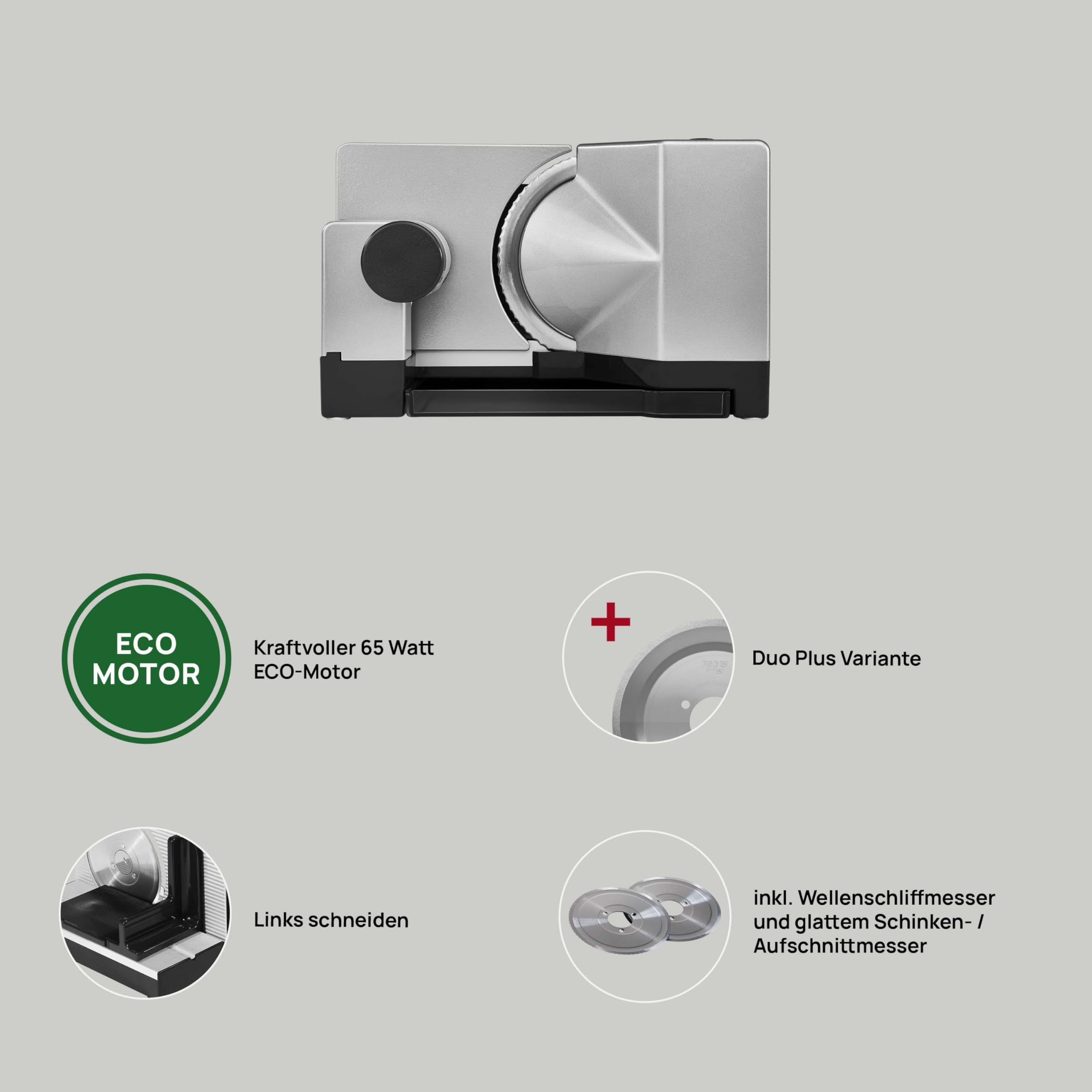 ritter E 18 Duo Plus Elektrischer Allesschneider & Brotschneidemaschine für Linkshänder, Made in Germany