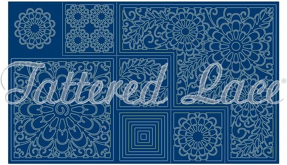Tattered lace Kaleidoscope Stage Card, Metal, Silver, 28.4 x 17 x 0.3 cm