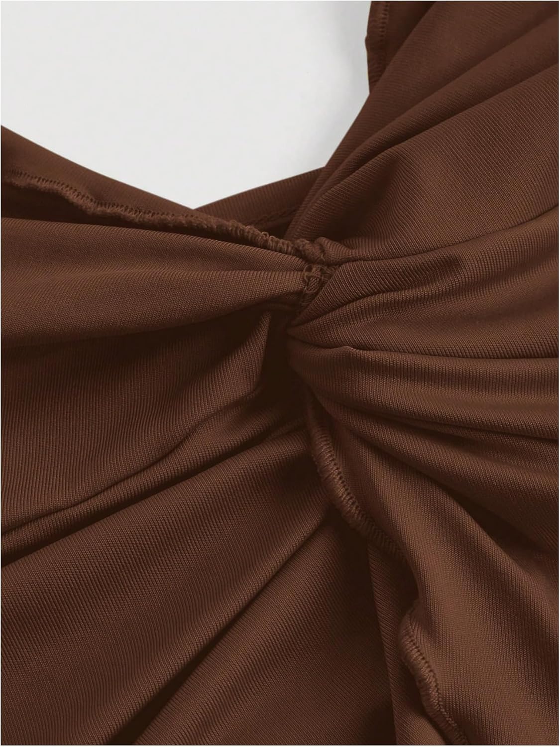 Women's Going Out Tops Y2K Twist Front Cami Crop Tops Spaghetti Strap Ruffle Asymmetrical Ruched Camisole - Image 3