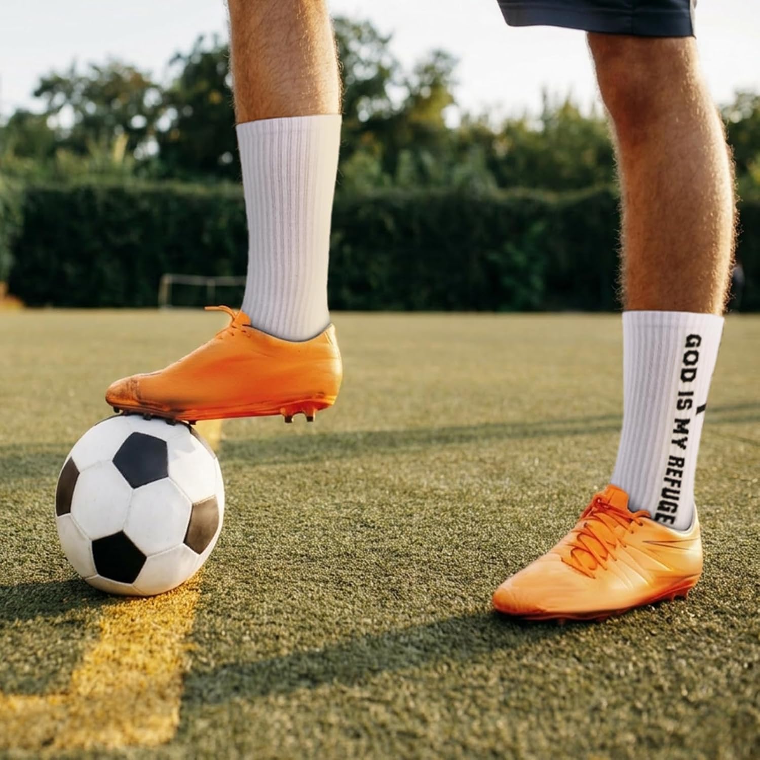 Cross Grip Soccer Socks 6-13 US - 4/6 Pairs Anti Slip Christian Bible Athletic Socks for Father's Day