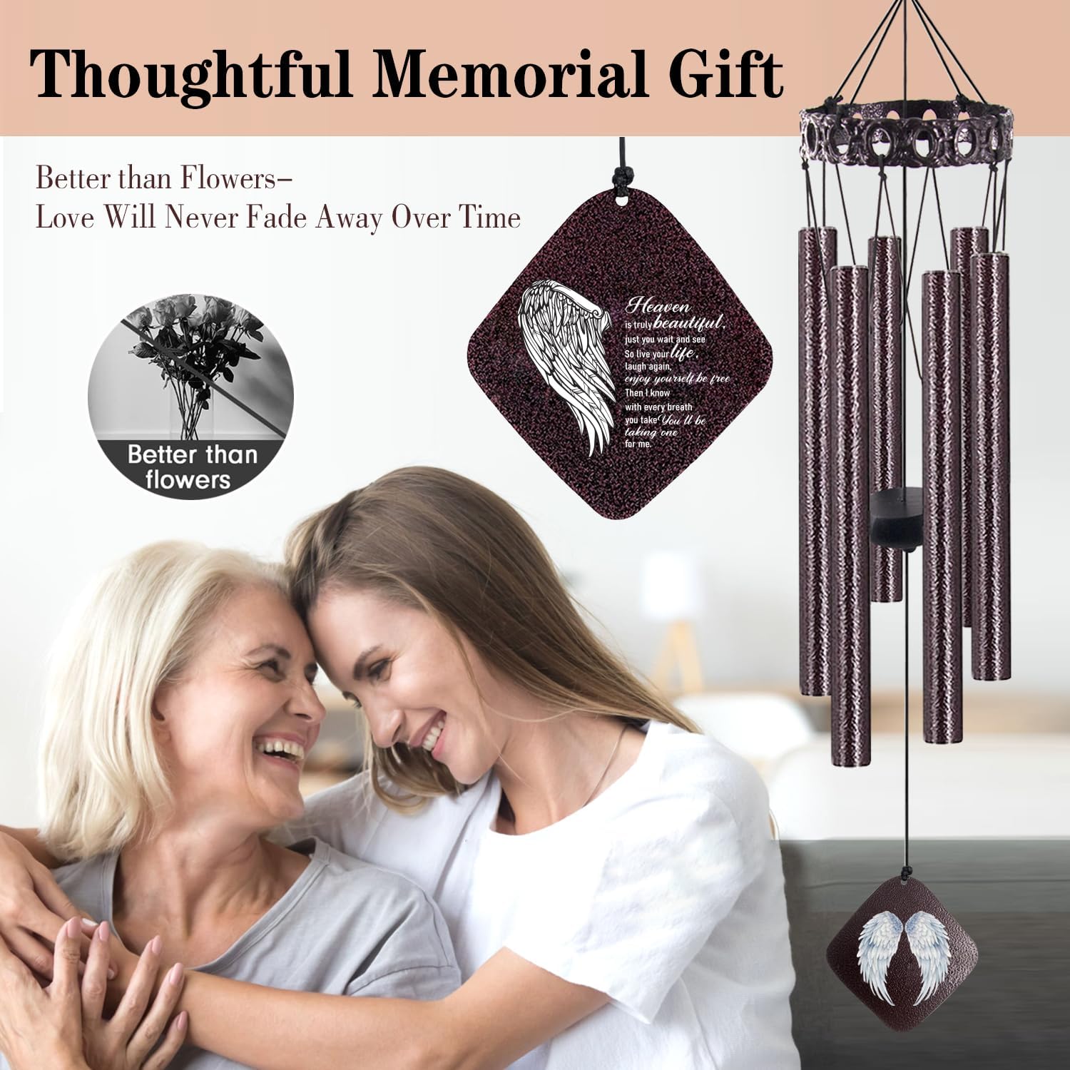 Wind Chimes for Outside Sympathy Wind Chime Memorial Wind Chimes for Loss of Loved One Windchimes Outdoors Bereavement Outdoor Sympathy Gift Home Decor Garden Patio Balcony