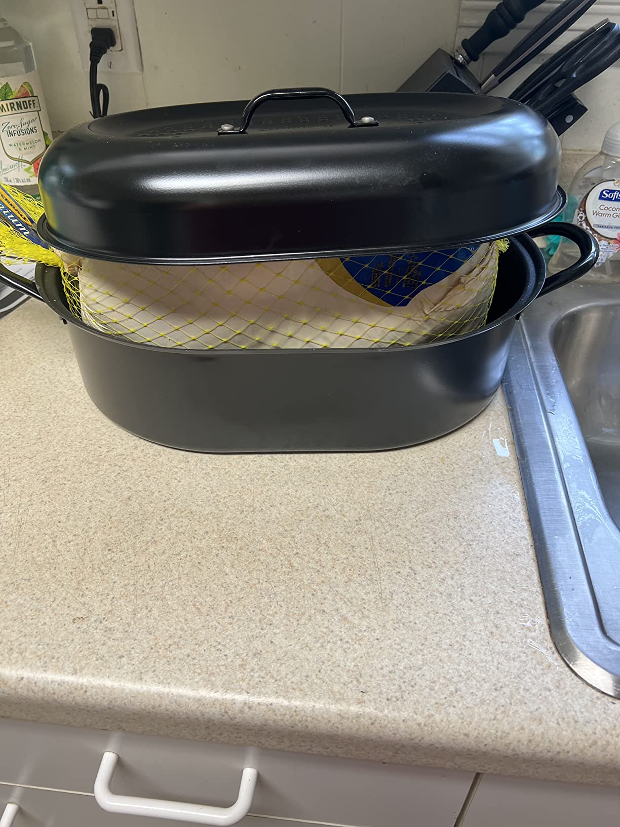 9/mo Finance Granite Stone Oval Roaster Pan, Large 19.5” Ultra