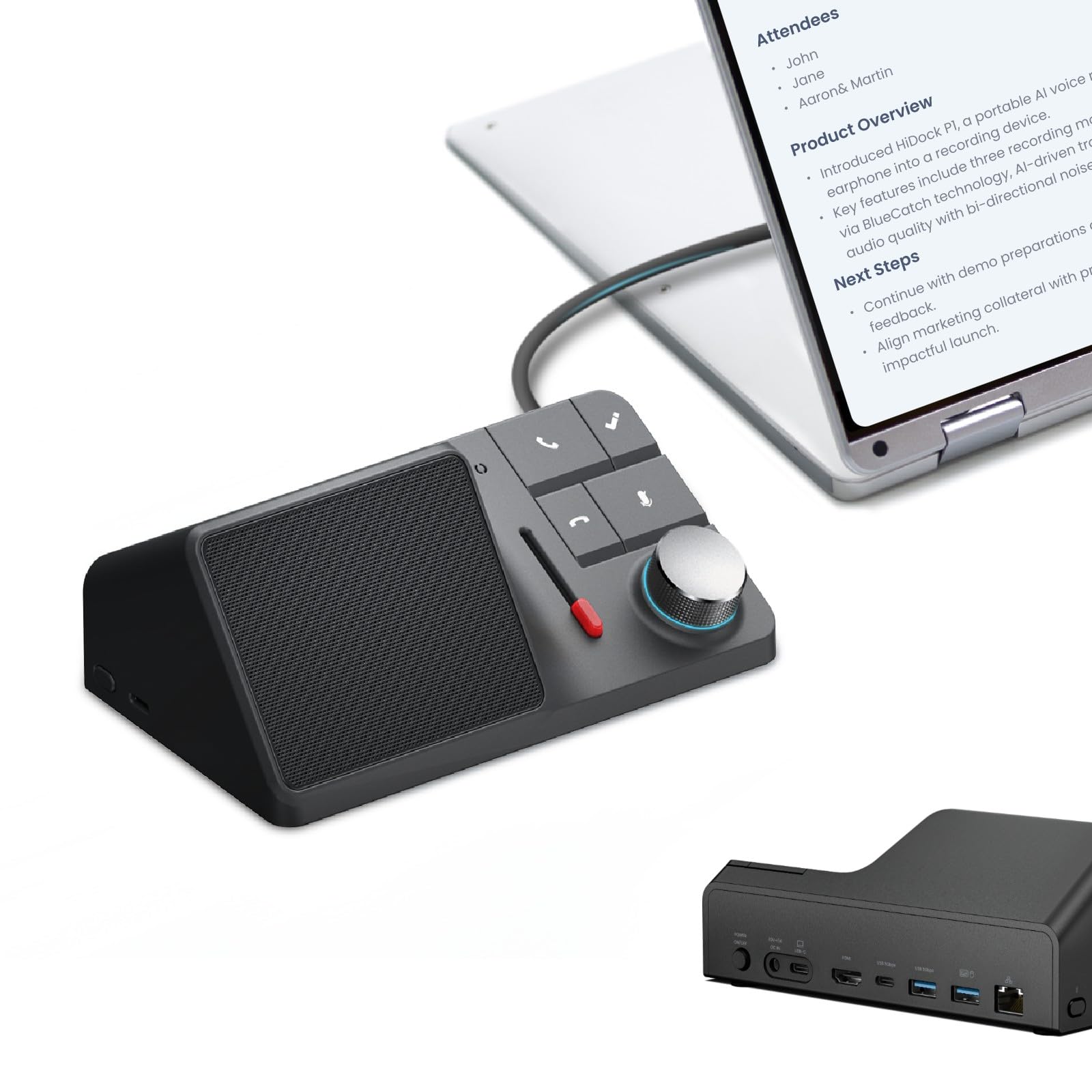 HiDock H1E AI Voice Recorder, 1000 Hrs Voice Recording, Free AI