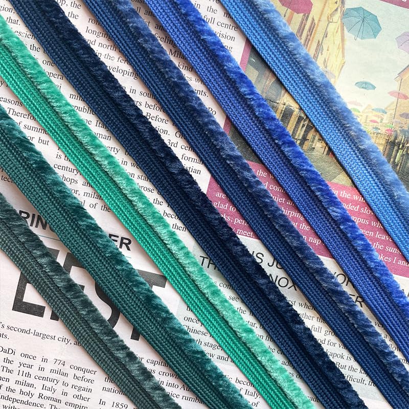 Yalulu 20 Yards Velvet Piping Bias Tape, 10mm Piping Trim with Cord, Lip Cord Trim for Sewing Clothing Upholstery Trimming (Black)
