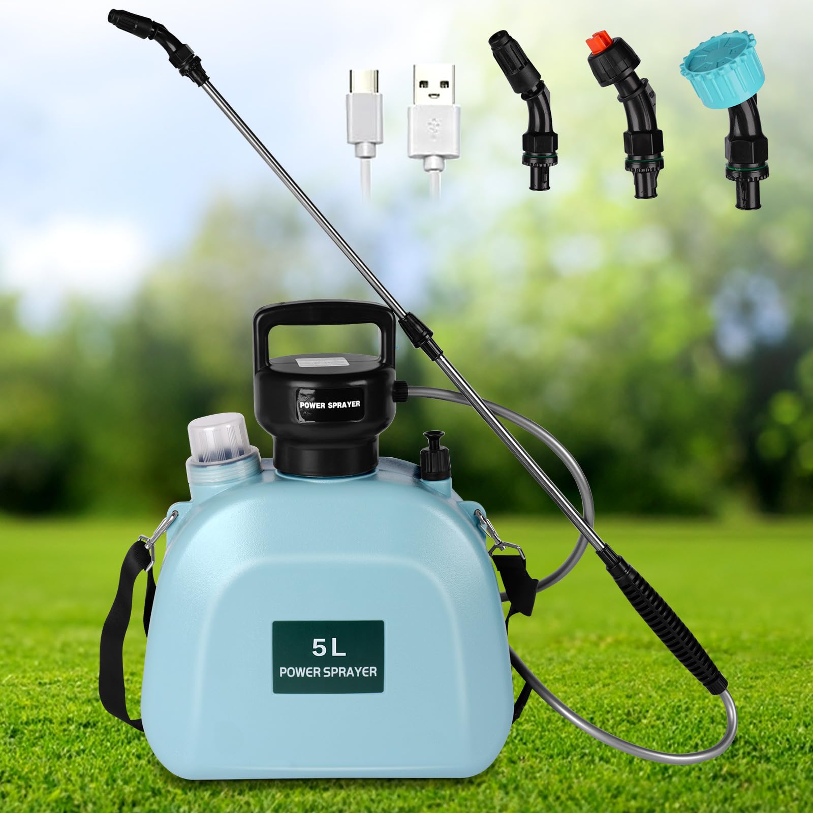 Mochila Sulfatar Pulverizador De Jardu00edn Alimentado Por Pilas