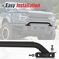 Vista 6 de Rejilla Bull Bar Protector de cepillo con soporte de luz compatible con Ford Bronco 2021 2022 2023 2024 2025 2026