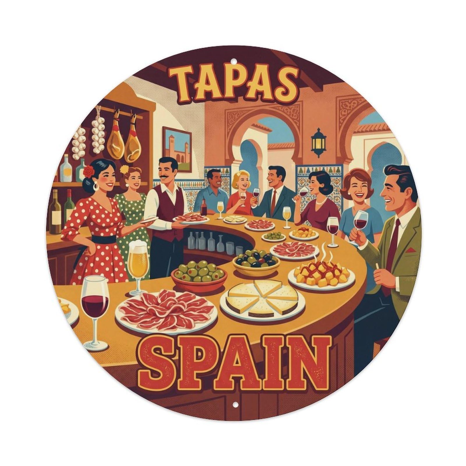 Granada Tapas Spain Culinary Travel Destination Metal Tin Sign