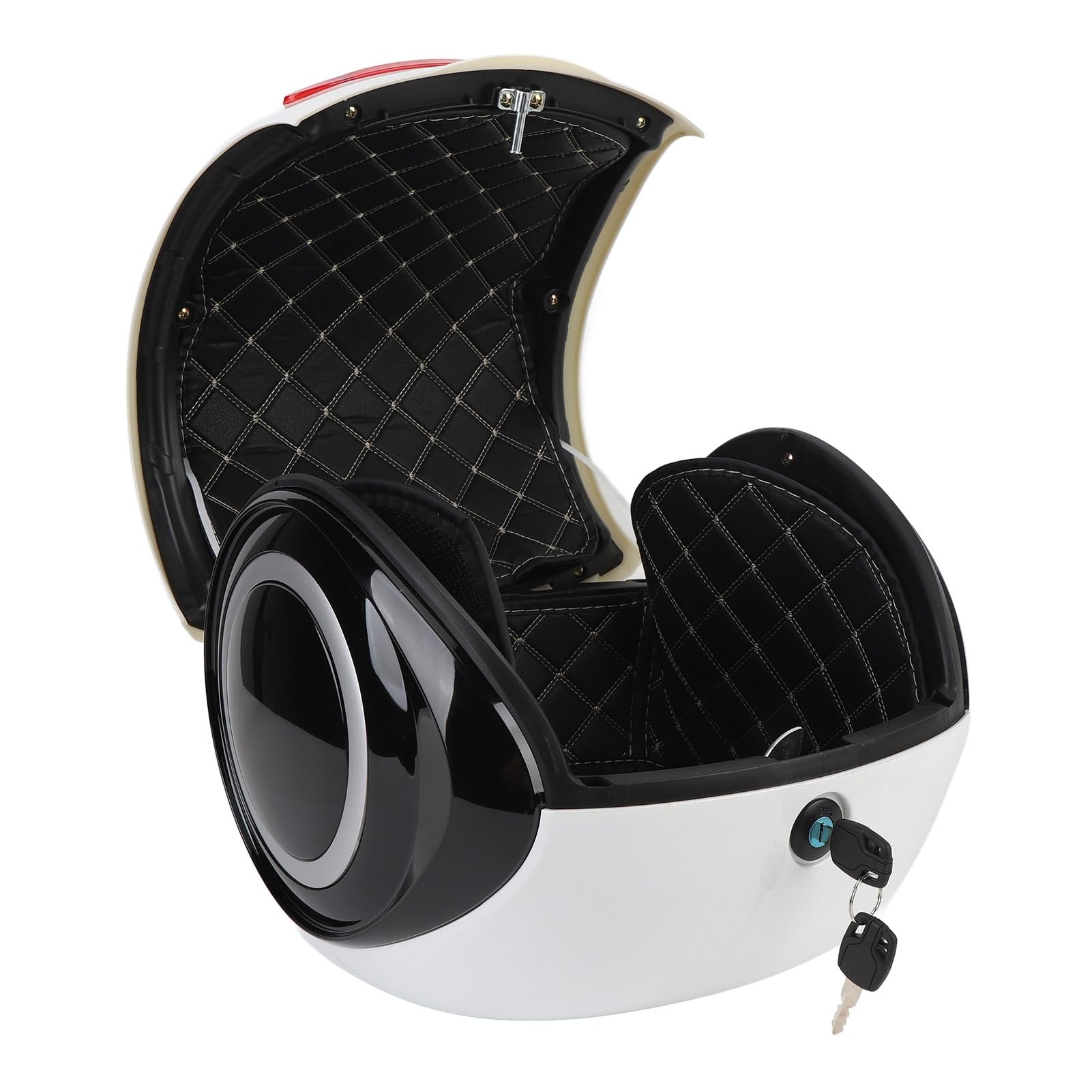 Photo 1 of SUNGOOYUE Top Case 32L ABS Top Box with Removable Lining, Universal Fit for Scooter Electric Bike, Durable Storage Carrier with Passenger Backrest (White)
