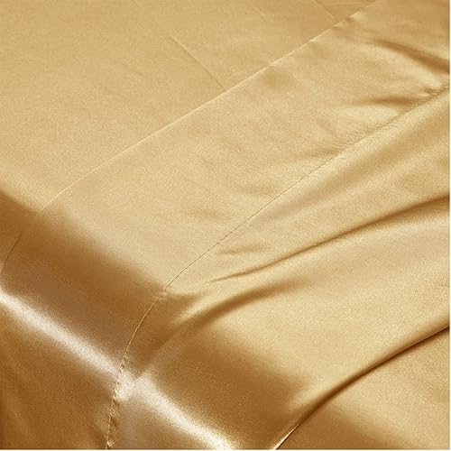 Miniatura 7 de AiMay Juego de sábanas de satén de 4 piezas tamaño individual de la serie 1800 con bolsillo profundo de seda rica y sedosa, súper suave, color