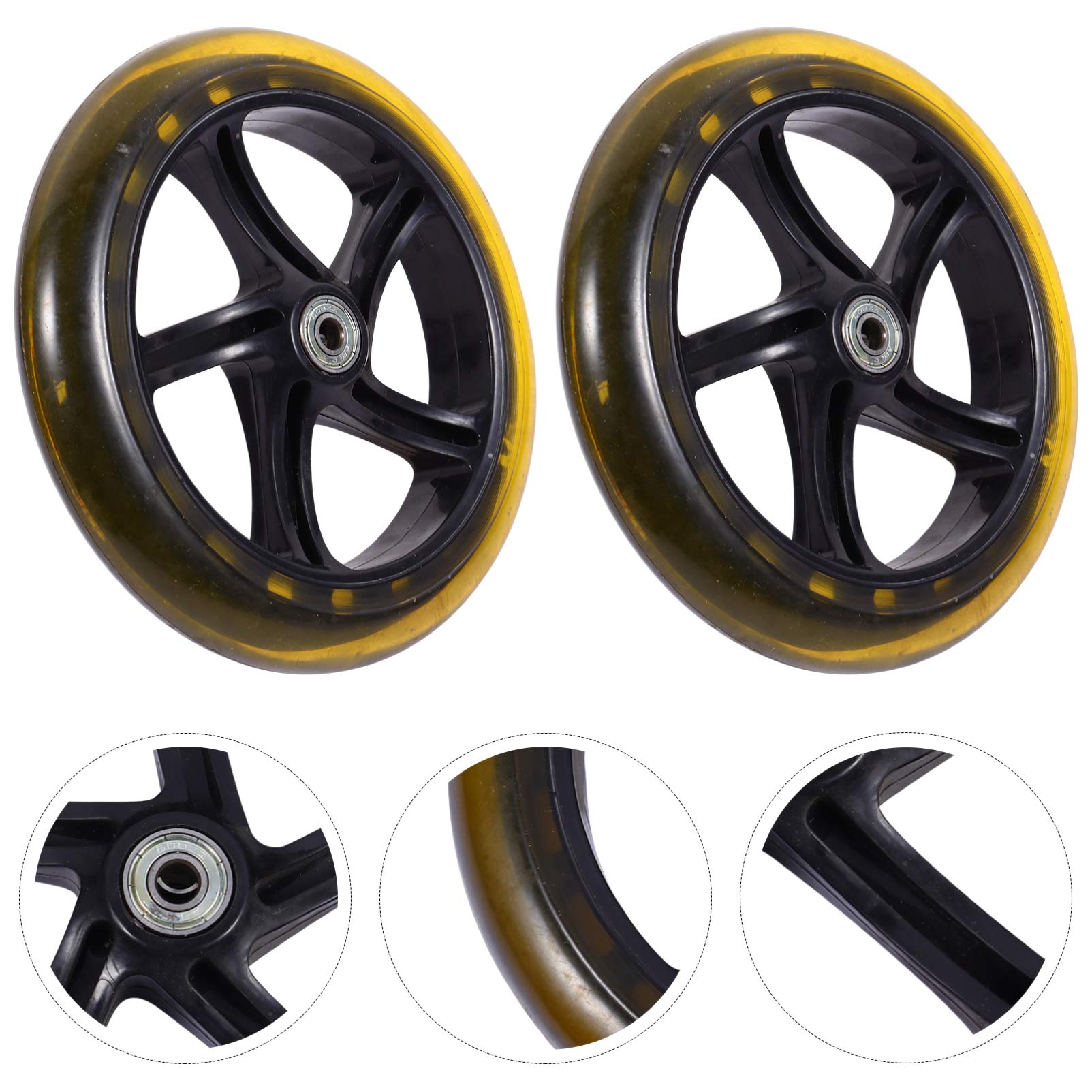 VICASKY E 2 Pièces Roues De Planche à roulettes Noir Scooter Accessoires De Scooter Roue De Électrique s 180mm Rouleau EZ Enfant La Rayon De Miel