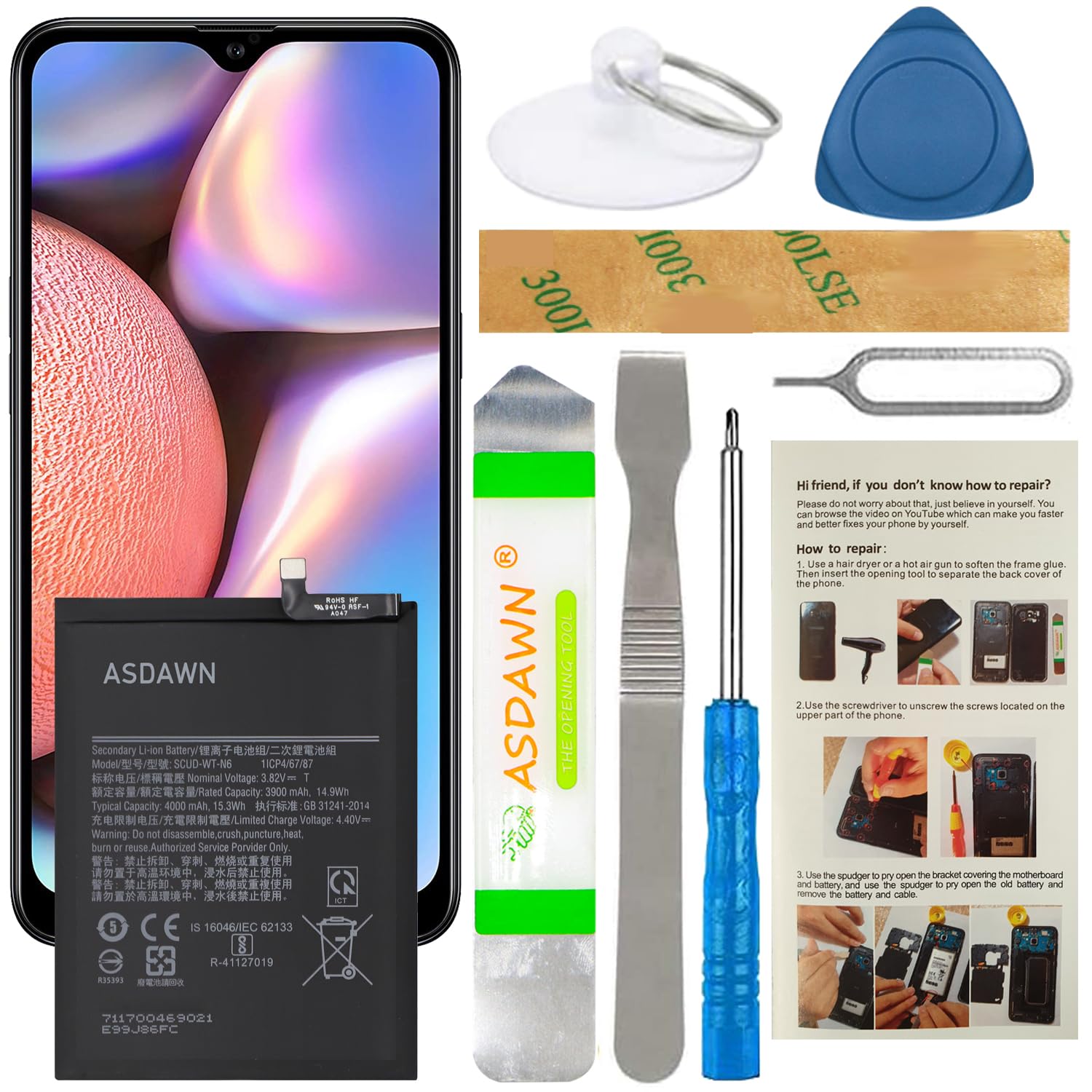 ASDAWN Scud-WT-N6 Battery Replacement for Samsung Galaxy A10s/ A20s/ A21 | for Galaxy A10…
