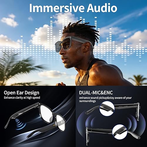 Miniatura 2 de Lentes inteligentes AI con cámara, gafas de cámara antivibración HD de 8 MP, grabación de video 1080P, lentes AI de doble micrófono, traducción en